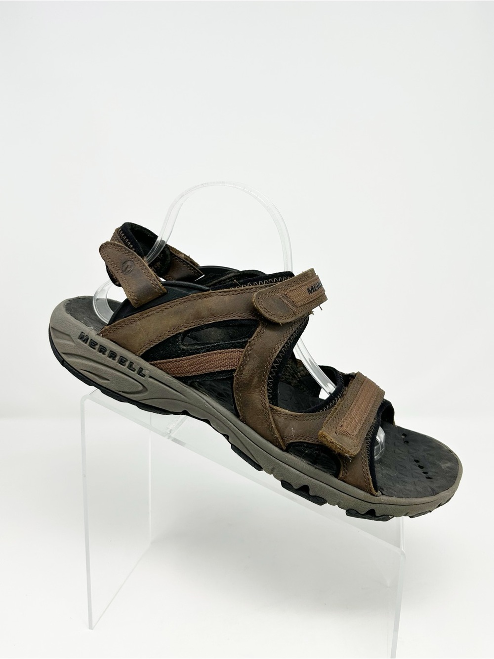 Merrell Men's Hiking Sport Sandals Brown Adjustable Hook & Loop Straps Size 10